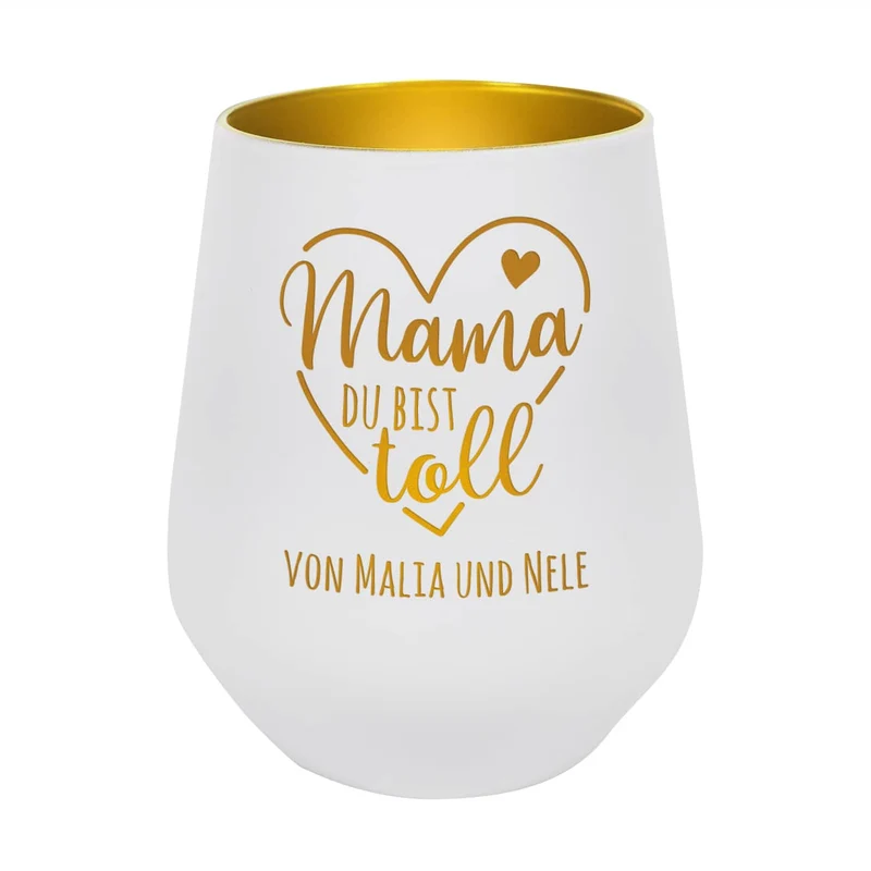 Windlicht - Mama du bist toll - mit Ihrem Wunschtext zum Muttertag