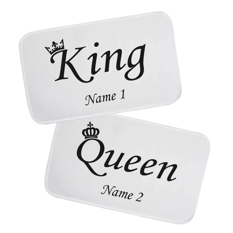 King & Queen - Badematten 2er Set mit Ihren Namen