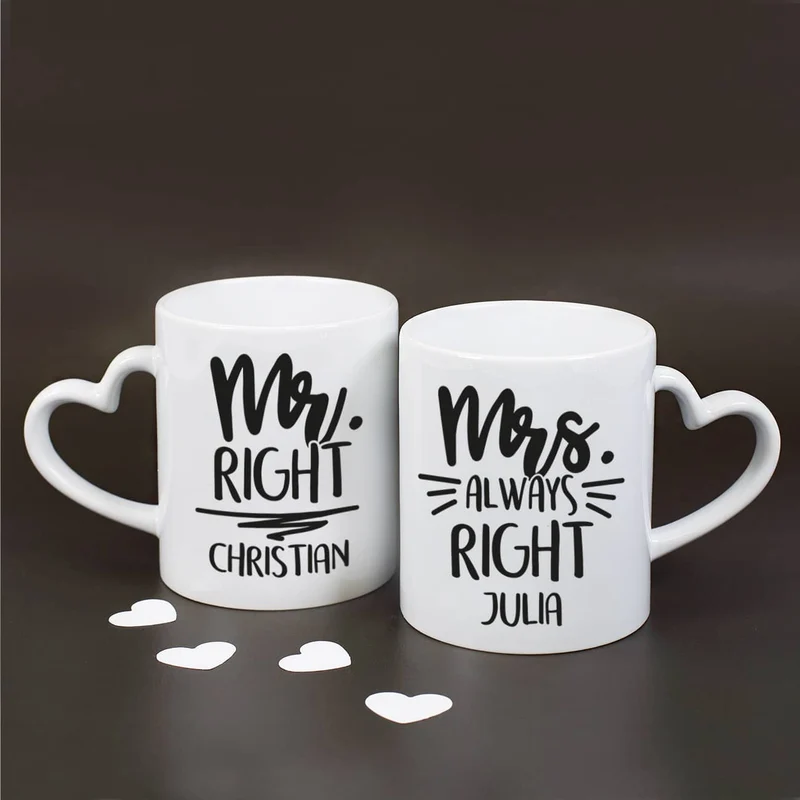 Paartassen zum Valentinstag - Mr Right und Mrs always Right
