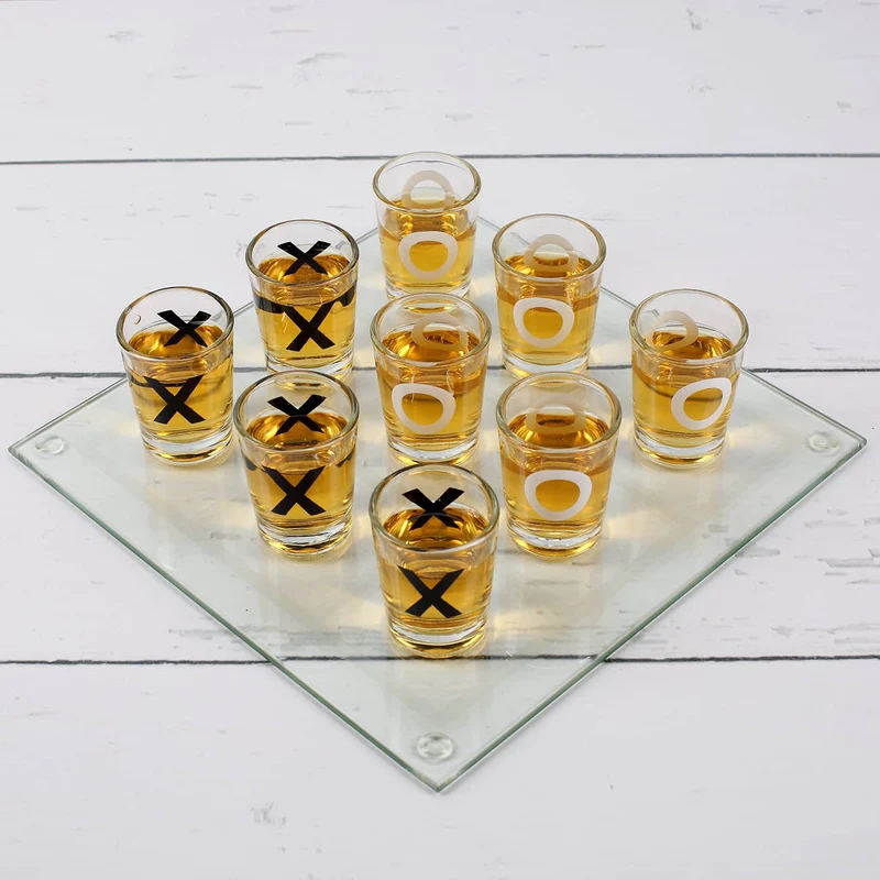 Glas-Trinkspiel Tic Tac Toe