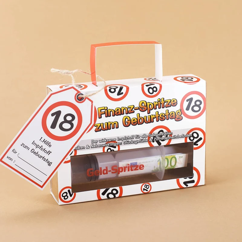 Geld-Spritze zum 18. Geburtstag