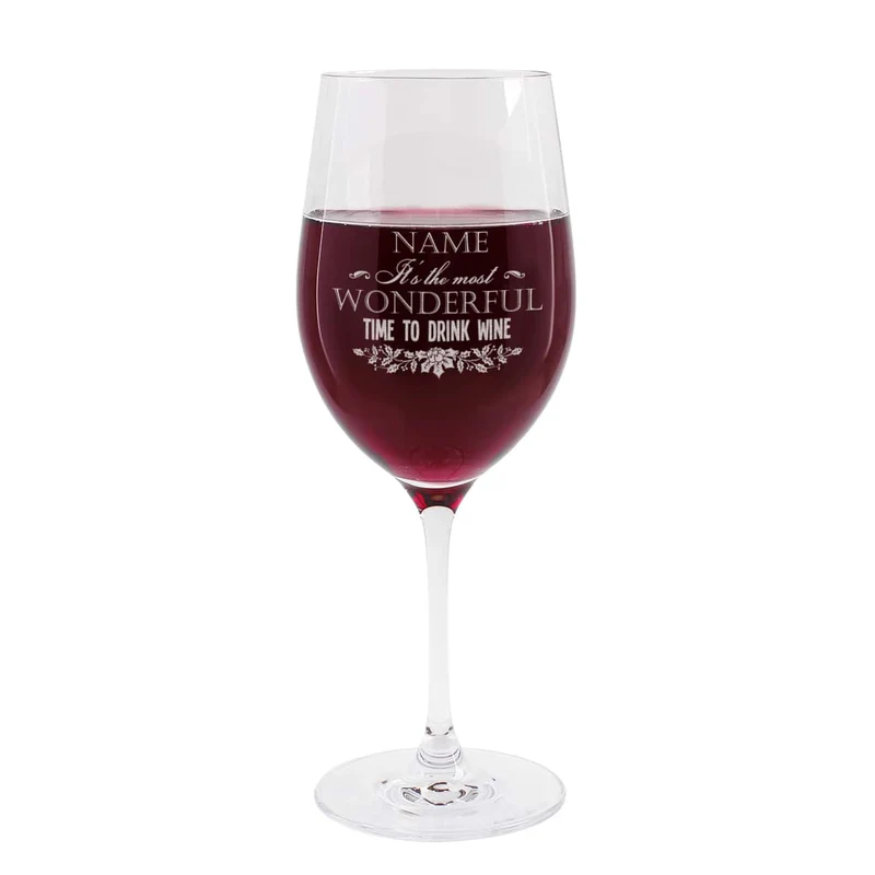Its the most wonderful time to drink wine - Weinglas mit Name