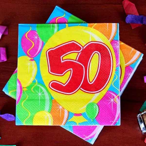 Geburtstagsservietten Ballon zum 50.