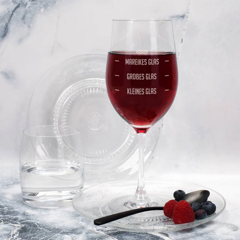 Weinglas - großes Glas, kleines Glas, Wunschtext