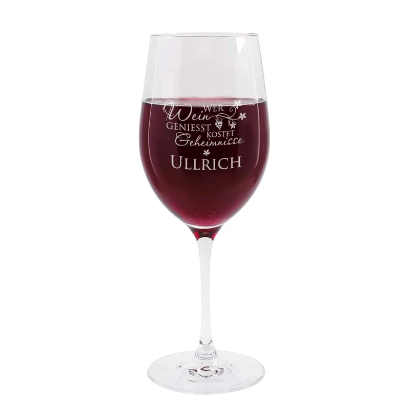 graviertes Weinglas WER WEIN GENIESST... mit Wunschname