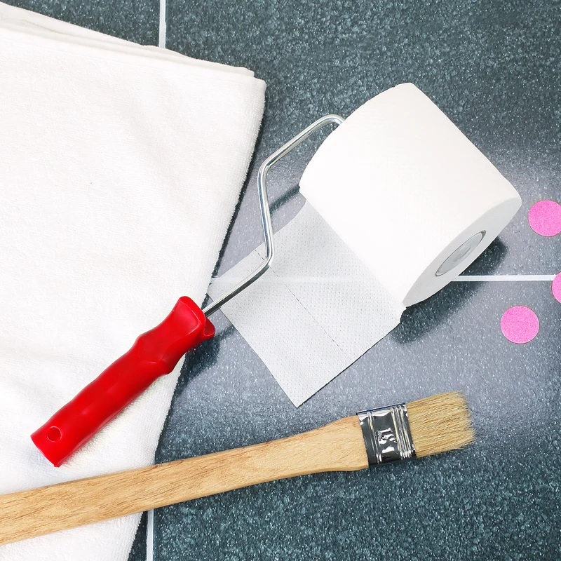 Toilettenpapier-Halter Malerrolle in Rot