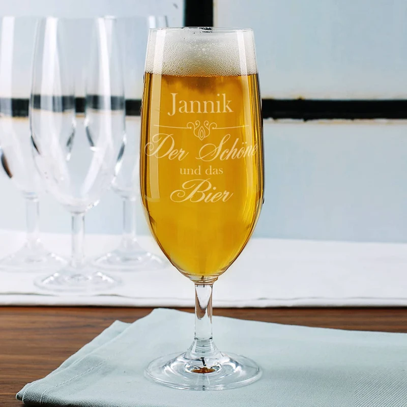 Bierglas - Der Schöne und das Bier - mit Namensgravur