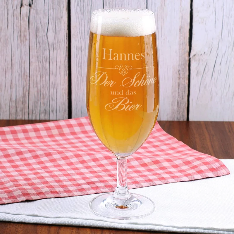 Bierglas - Der Schöne und das Bier - mit Namensgravur