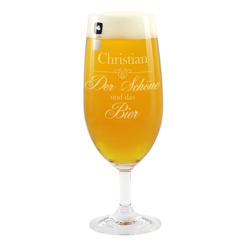 Bierglas - Der Schöne und das Bier - mit Namensgravur