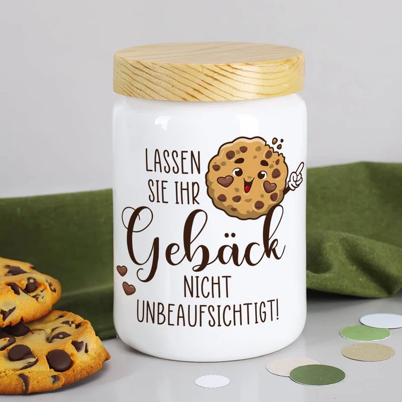 Lassen Sie Ihr Gebäck nicht unbeaufsichtigt! - Keksdose aus Keramik