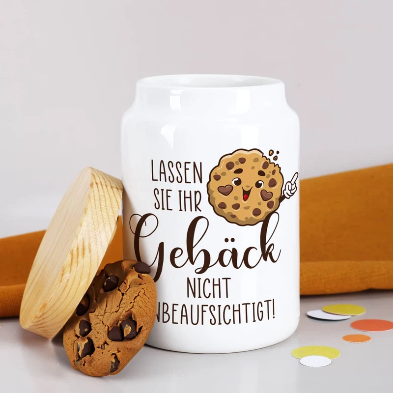 Lassen Sie Ihr Gebäck nicht unbeaufsichtigt! - Keksdose aus Keramik