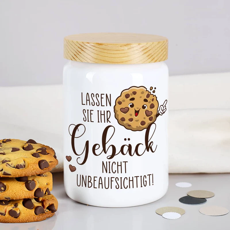 Lassen Sie Ihr Gebäck nicht unbeaufsichtigt! - Keksdose aus Keramik