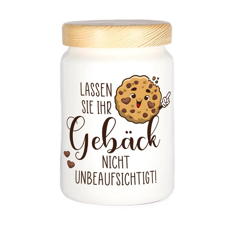 Lassen Sie Ihr Gebäck nicht unbeaufsichtigt! - Keksdose aus Keramik