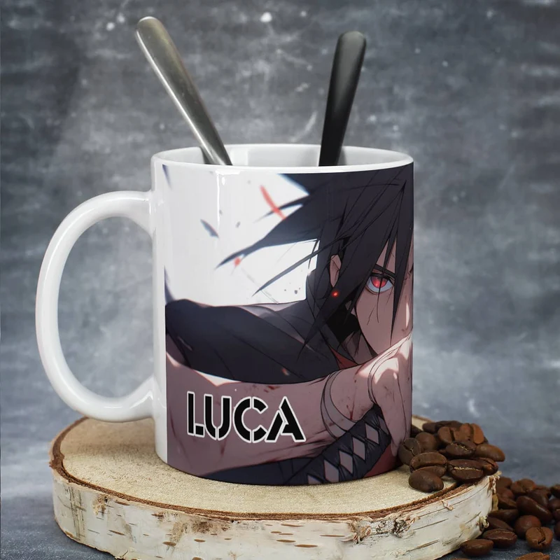 Persönliche Anime-Tasse mit Lieblingsfigur und Wunschname