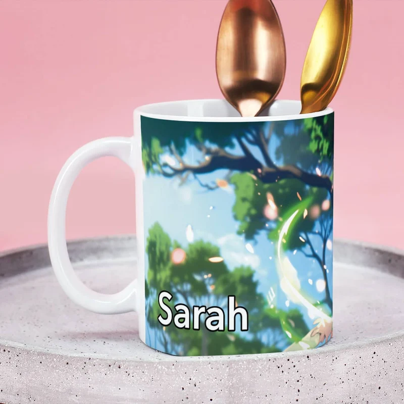 Persönliche Anime-Tasse mit Lieblingsfigur und Wunschname