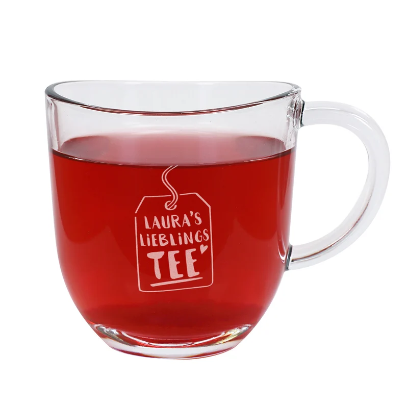 Teeglas graviert mit Lieblingstee Motiv und Name