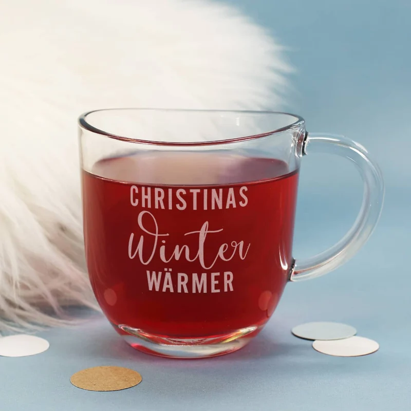Teeglas - Winter Wärmer - mit Name graviert