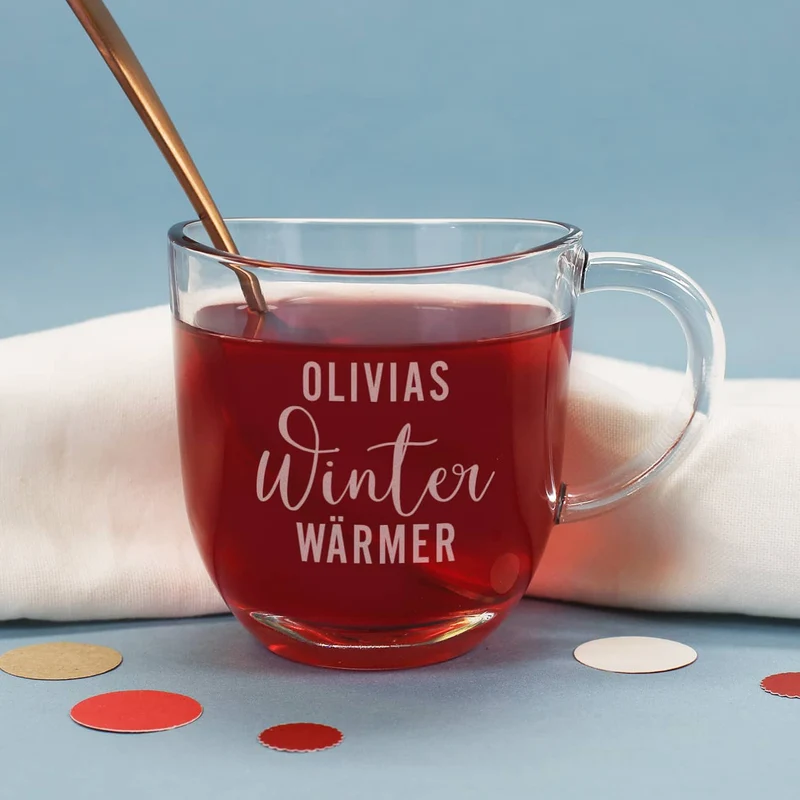 Teeglas - Winter Wärmer - mit Name graviert