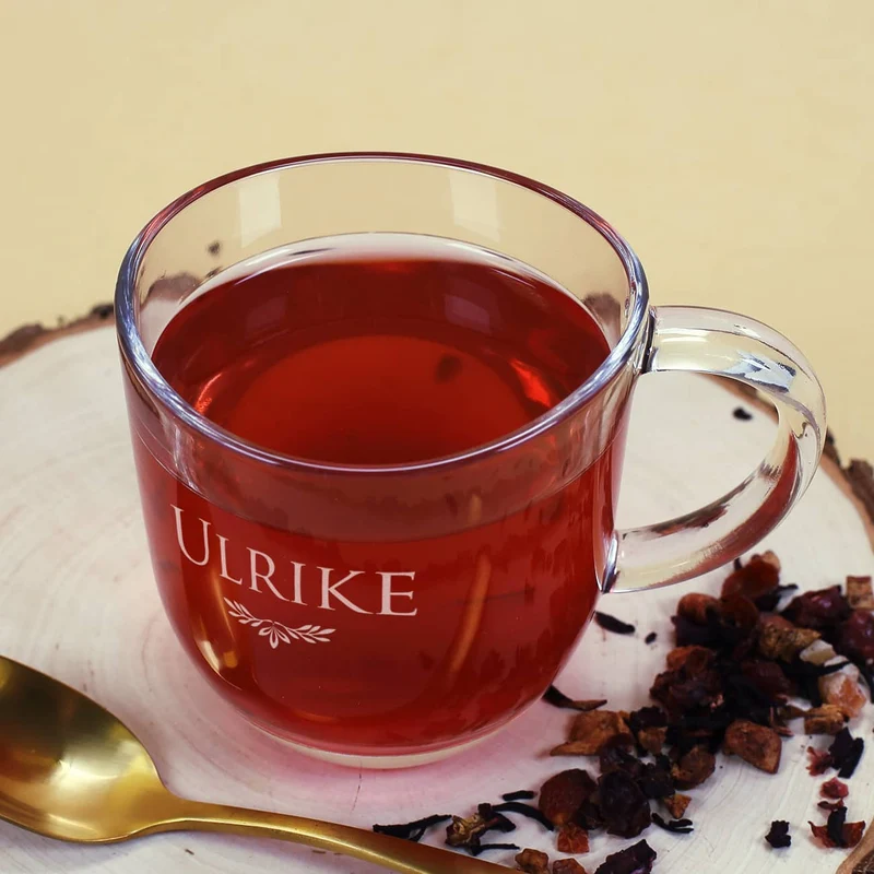 Graviertes Trinkglas mit Henkel mit Ihrem Wunschnamen
