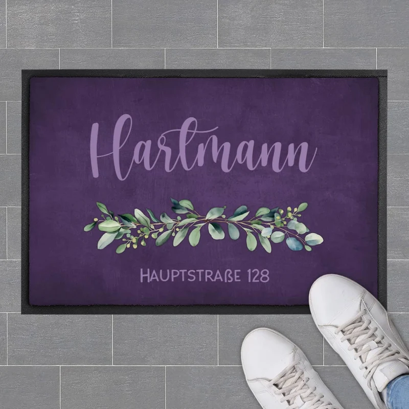 Persönliche Eukalyptus-Fußmatte mit Ihrem Text - 2 Größen auswählbar