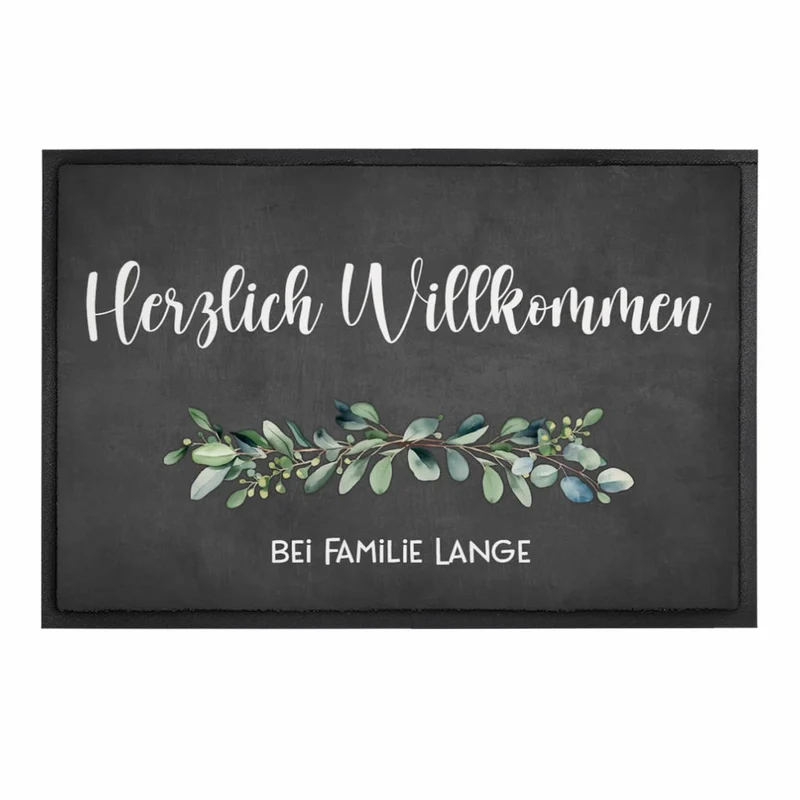 Persönliche Eukalyptus-Fußmatte mit Ihrem Text - 2 Größen auswählbar