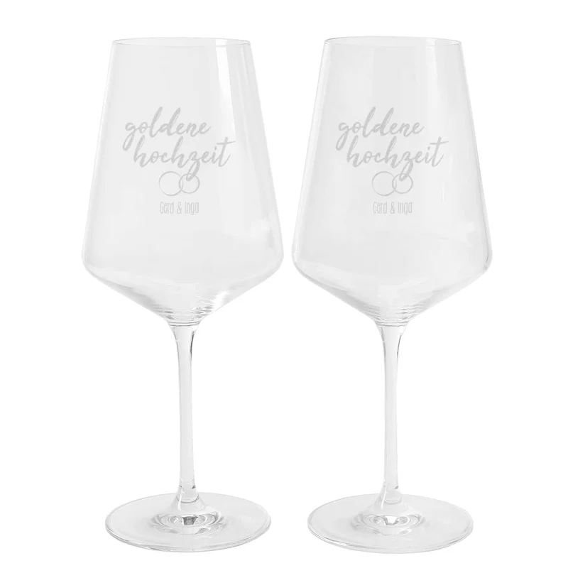 Rotweingläser zur Silbernen Hochzeit