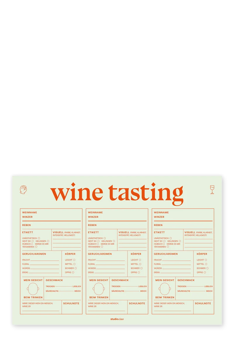 Wine Tasting Block - mintgrün
