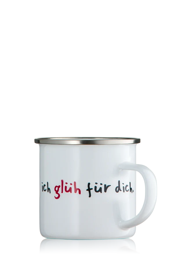 'Ich Glüh' Für Dich' - Emaille-Tasse