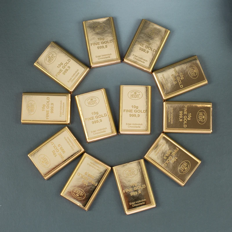 Großer Gold Koffer mit Schokolade | Geldgeschenk