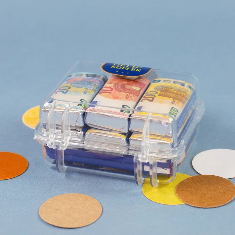 Euro Köfferchen mit Schokolade | Geldgeschenk