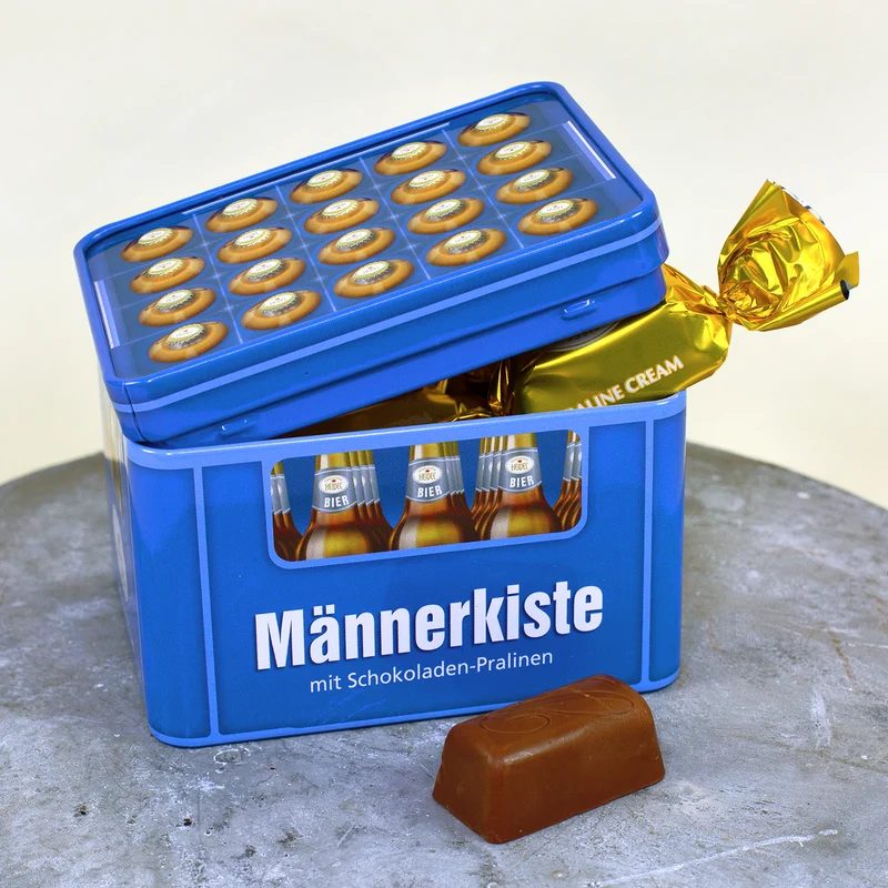 Männerkiste mit Schokolade | Bierkasten Design