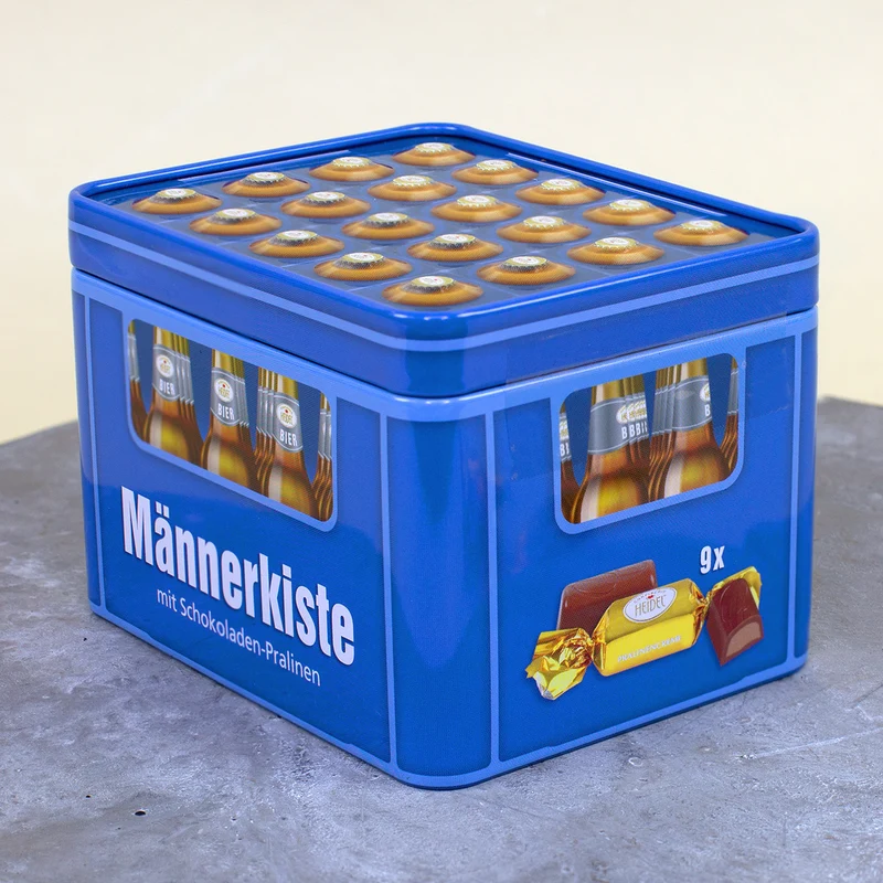 Männerkiste mit Schokolade | Bierkasten Design