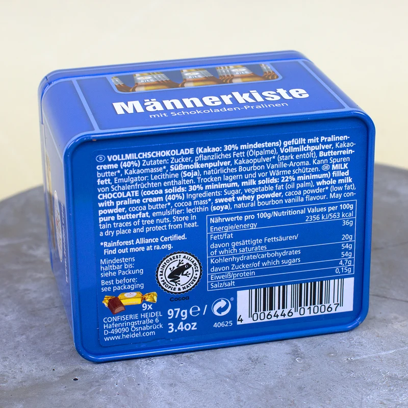 Männerkiste mit Schokolade | Bierkasten Design