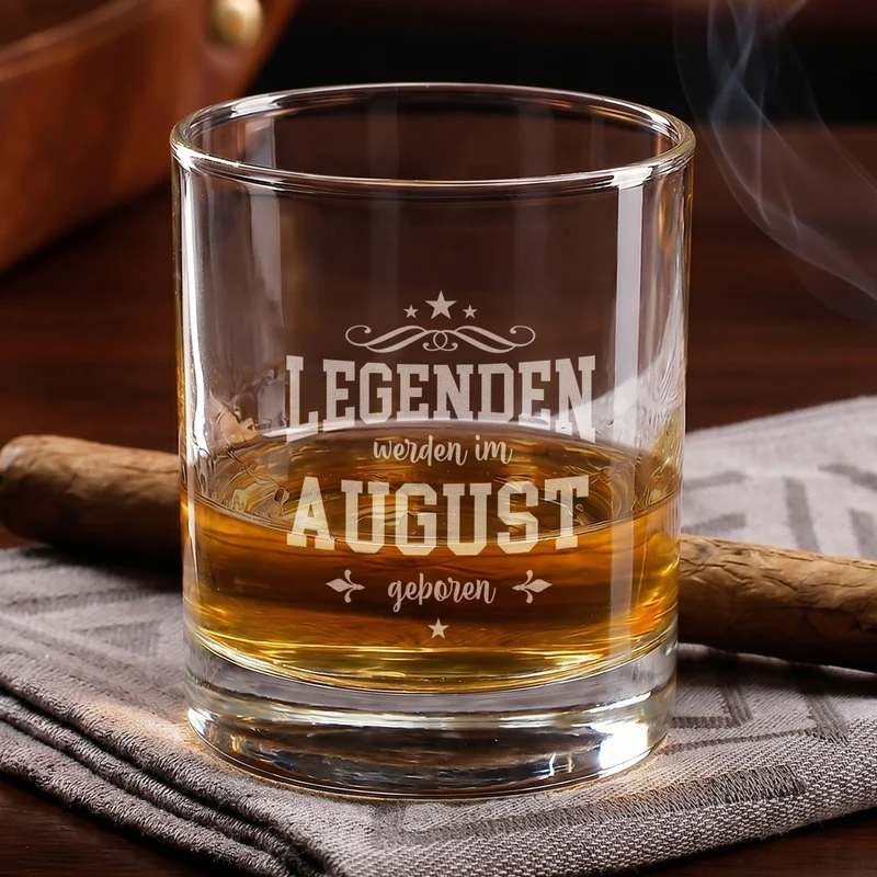Personalisiertes Whisky Glas mit Gravur als Geschenk zum Geburtstag | 320 ml Whiskeyglas