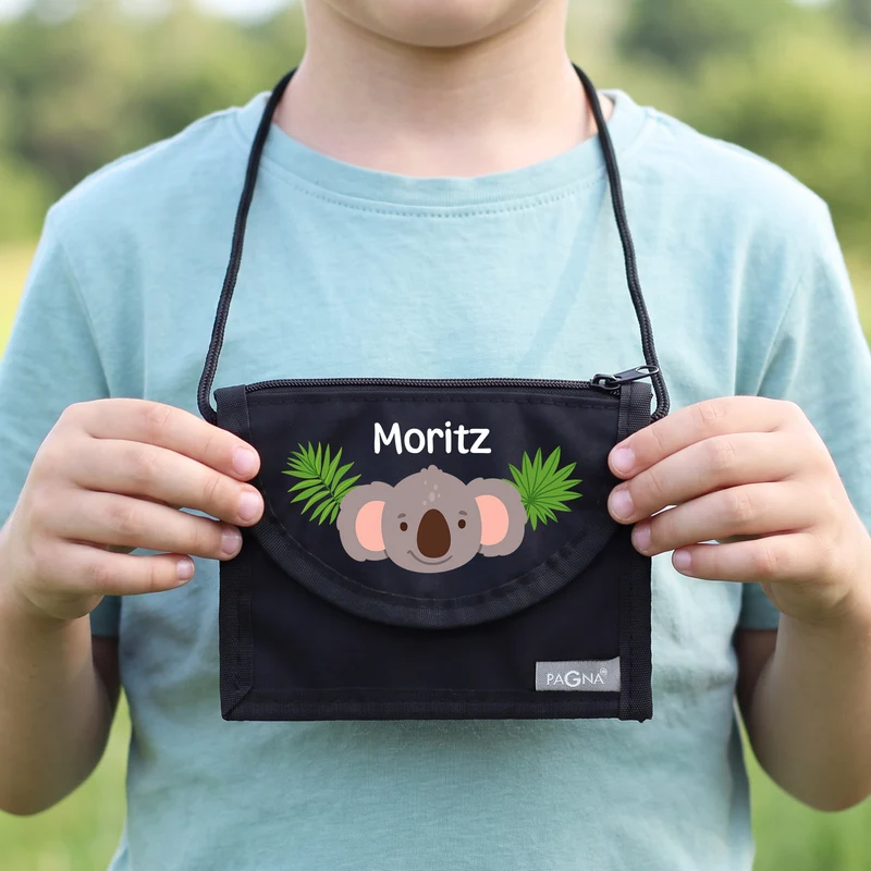 Personalisierbarer Koala Brustbeutel mit Name | Geschenk für Jungen | Farbauswahl