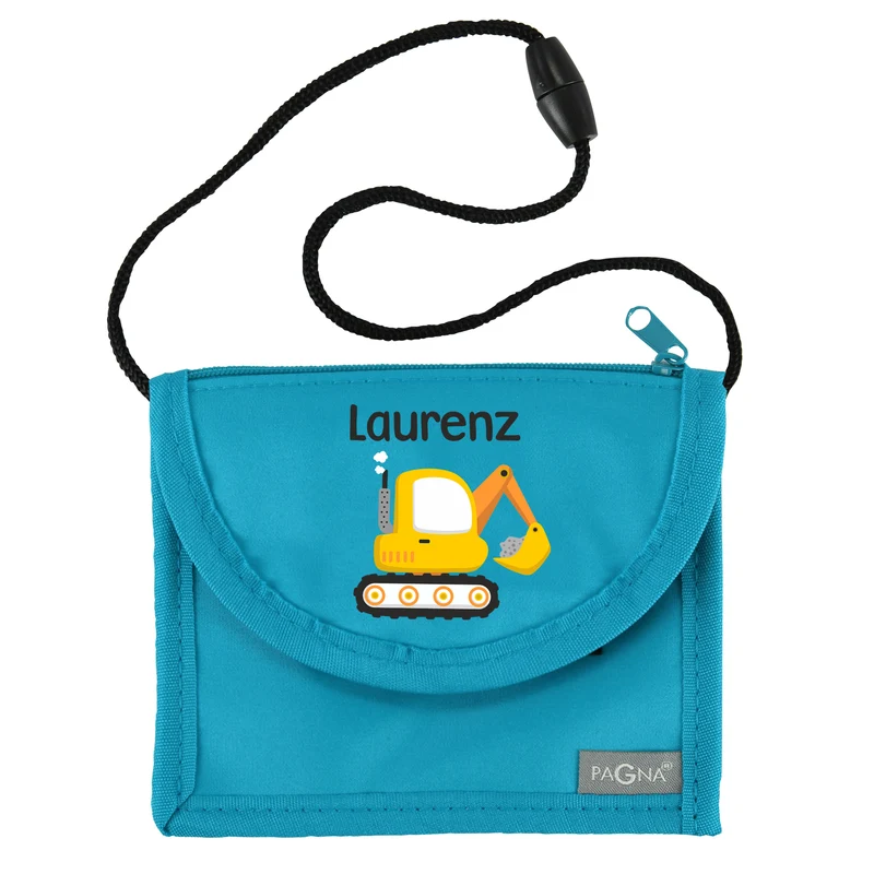 Personalisierter Brustbeutel mit Name & Bagger | Geschenk für Jungen | Farbauswahl