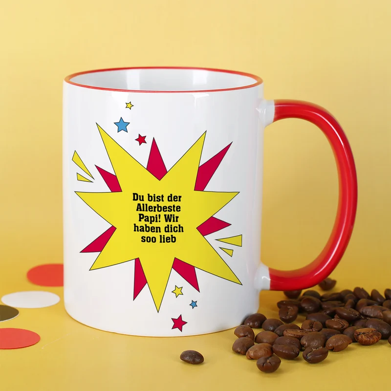Personalisierte Superhelden Tasse mit Foto & Wunschtext | Männer Geschenk für Papa, Kollegen & Helden