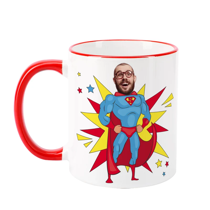 Personalisierte Superhelden Tasse mit Foto & Wunschtext | Männer Geschenk für Papa, Kollegen & Helden
