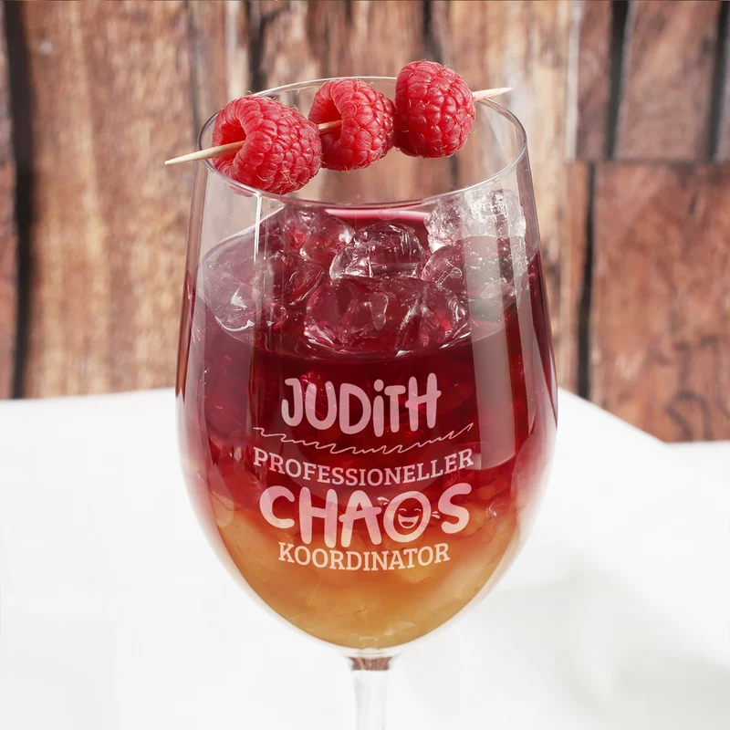 Leonardo Weinglas 'Chaos Koordinator' mit Name & Gravur | Wein Geschenk für Mama & Freundin