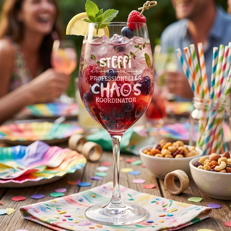 Leonardo Weinglas 'Chaos Koordinator' mit Name & Gravur | Wein Geschenk für Mama & Freundin