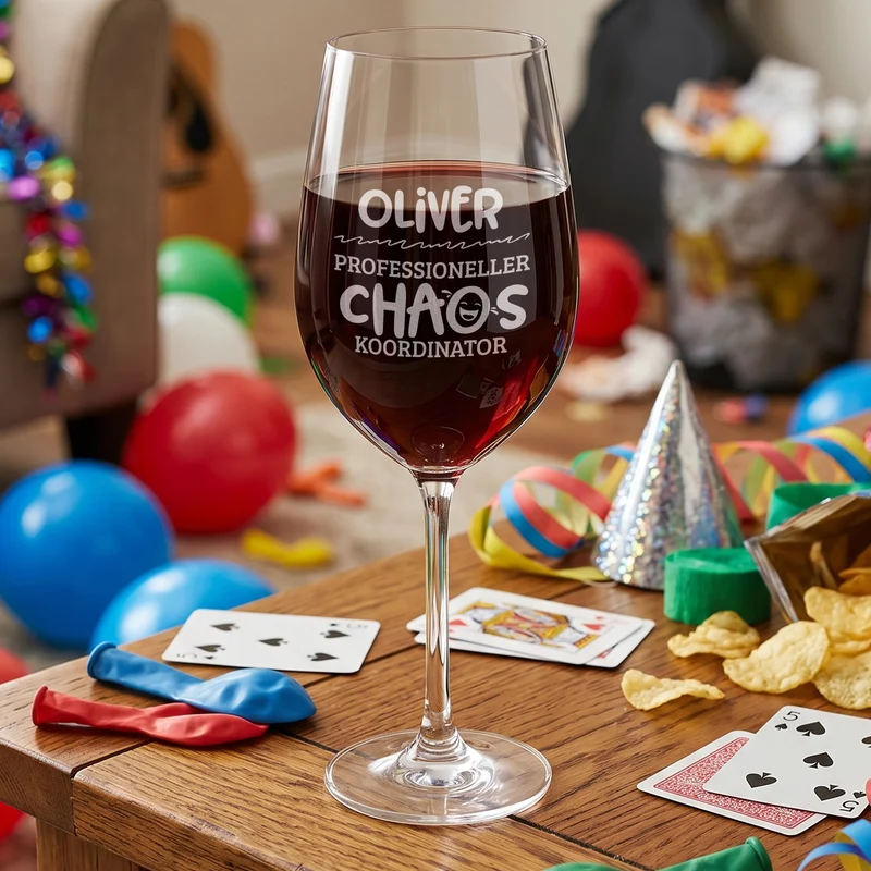 Leonardo Weinglas 'Chaos Koordinator' mit Name & Gravur | Wein Geschenk für Mama & Freundin