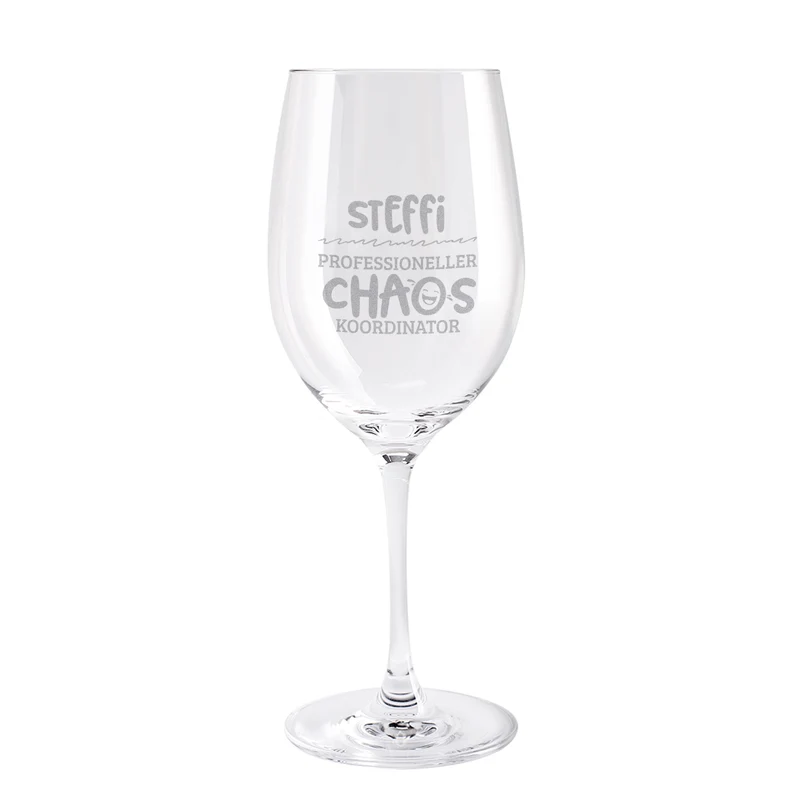 Leonardo Weinglas 'Chaos Koordinator' mit Name & Gravur | Wein Geschenk für Mama & Freundin