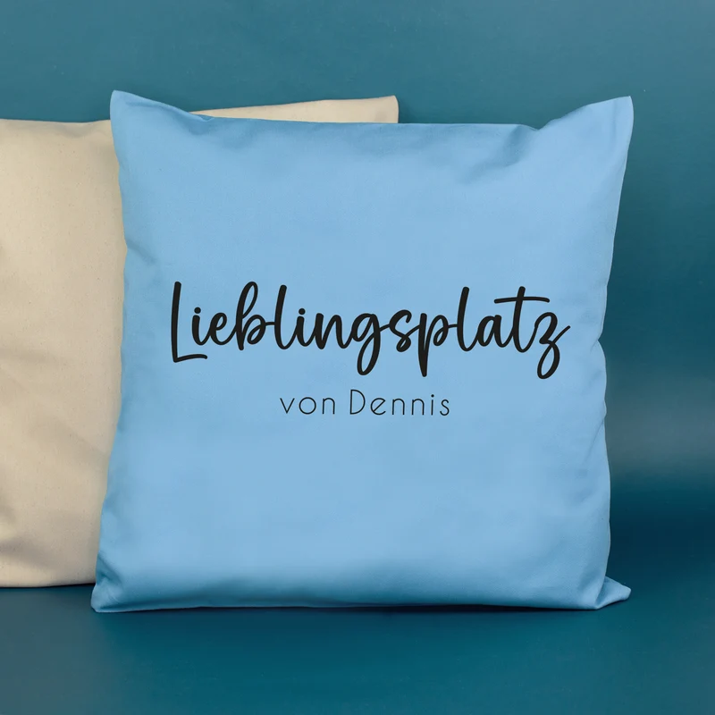 Personalisiertes Kissen 'Lieblingsplatz' mit Wunschtext | Geschenk zum Einzug & Hausbau für Wohnung