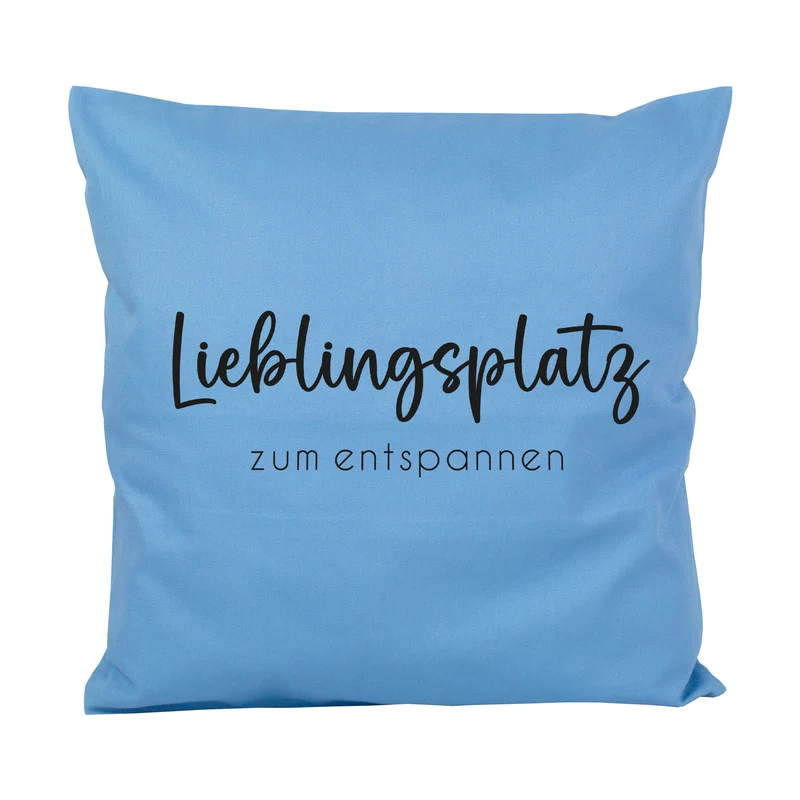Personalisiertes Kissen 'Lieblingsplatz' mit Wunschtext | Geschenk zum Einzug & Hausbau für Wohnung