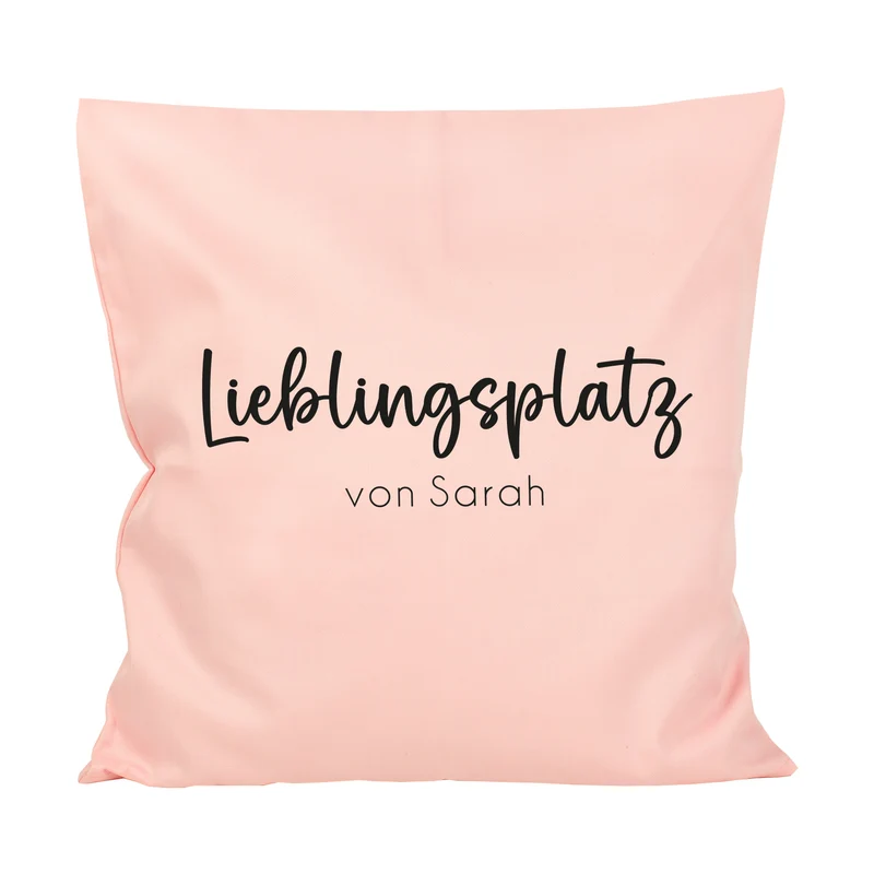 Personalisiertes Kissen 'Lieblingsplatz' mit Wunschtext | Geschenk zum Einzug & Hausbau für Wohnung