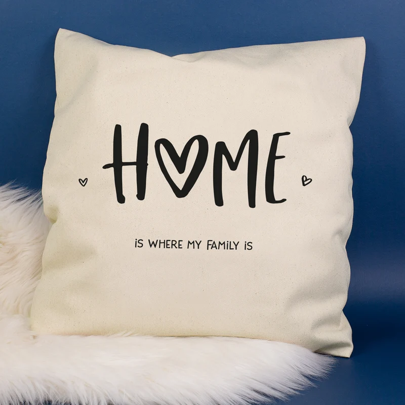 Personalisiertes HOME Kissen mit Wunschtext | Deko Geschenk zum Einzug, für neue Wohnung & Zuhause