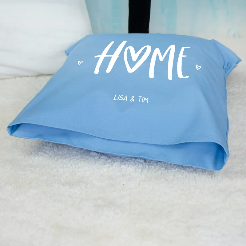 Personalisiertes HOME Kissen mit Wunschtext | Deko Geschenk zum Einzug, für neue Wohnung & Zuhause