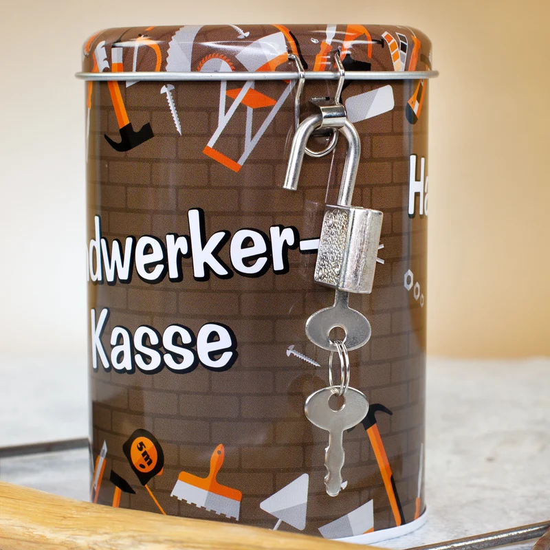 Metall Spardose als Handwerker Kasse
