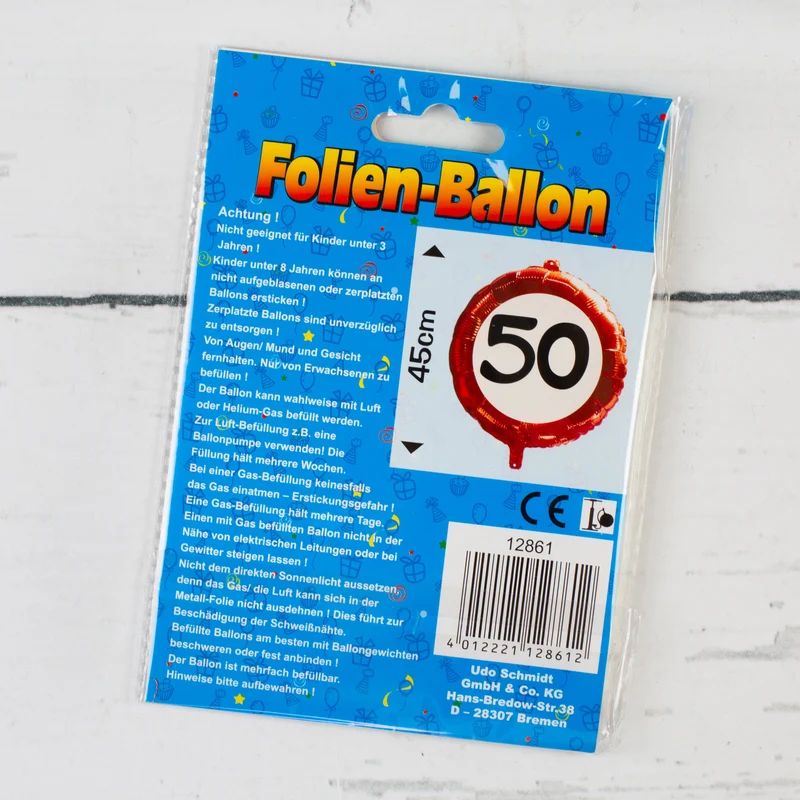 Folienballon Verkehrsschild 30 | Luftballon zum 30. Geburtstag