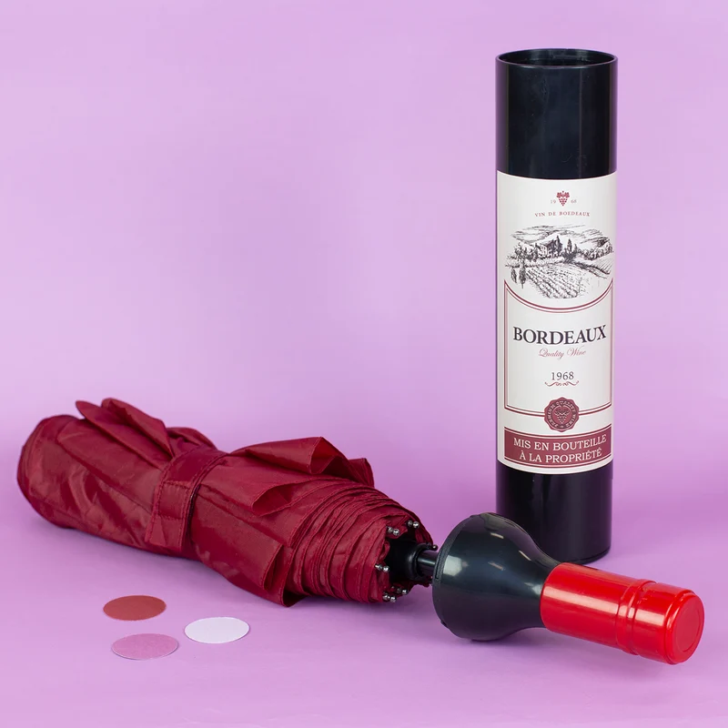 Taschen Regenschirm als Weinflasche Bordeaux